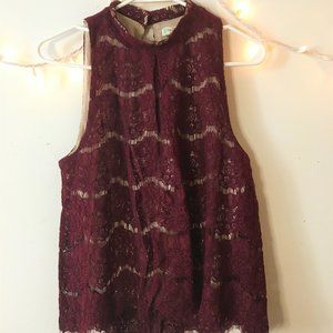 Lace Covered Tank Top